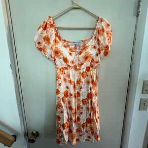 Floral Orange Dress